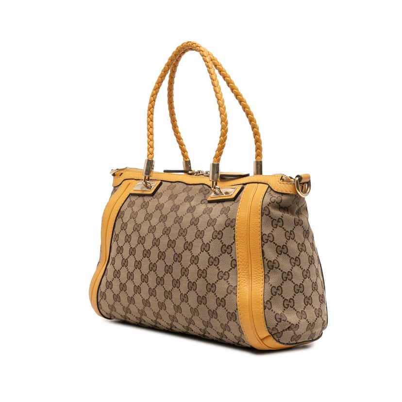 Gucci GG Canvas Bella Satchel Brown Canvas Good condition - Back View
