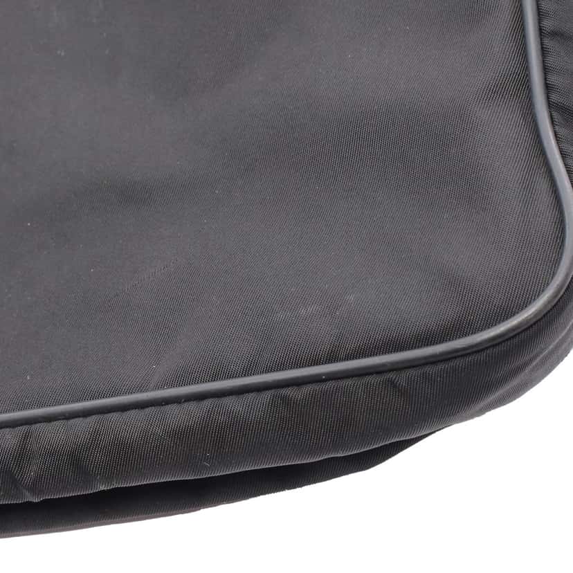 Prada Saffiano Trimmed Re Nylon Zip Top Crossbody Black Good condition - Box View