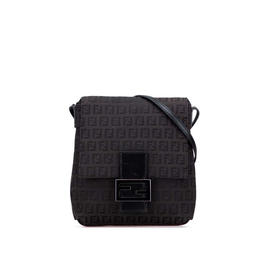 Fendi Zucchino Canvas Crossbody Brown Canvas Good condition - Front View