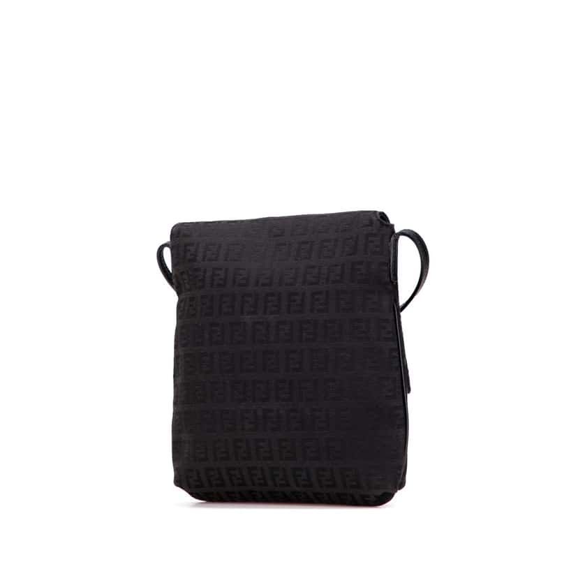 Fendi Zucchino Canvas Crossbody Brown Canvas Good condition - Back View