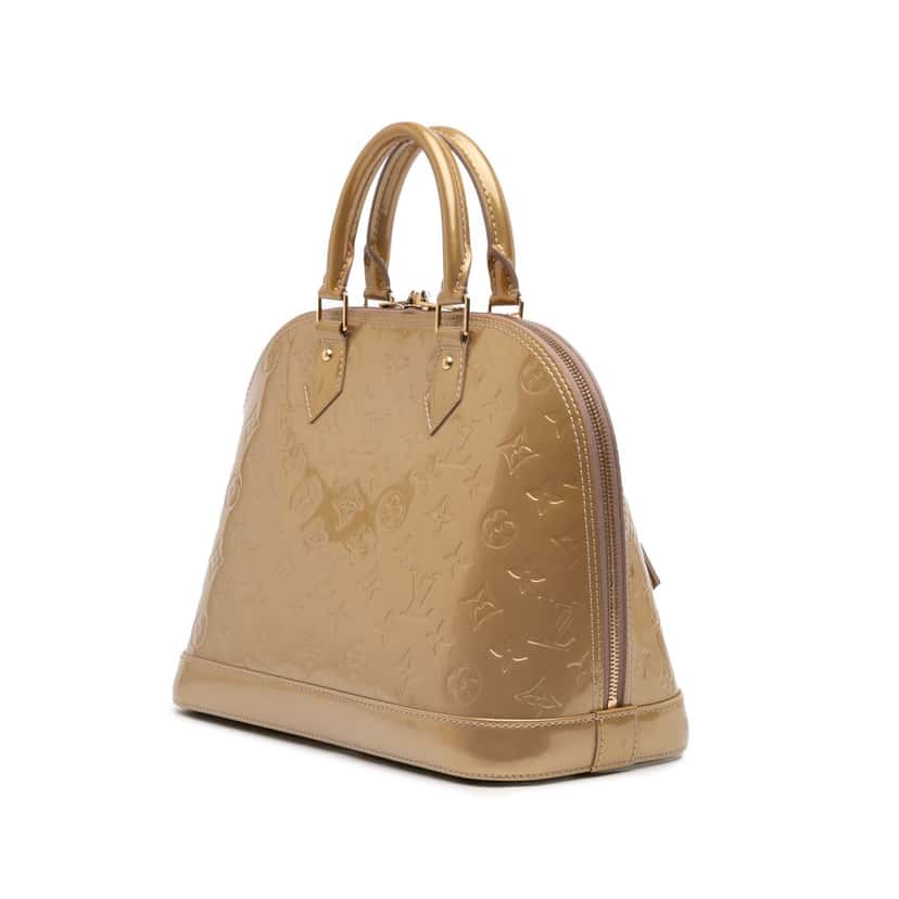 Louis Vuitton Monogram Vernis Alma PM Gold Leather Good condition - Back View