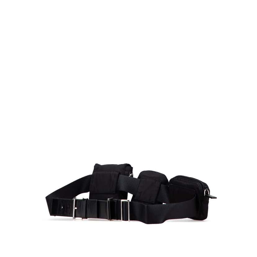 Prada Tessuto Triple Pouch Belt Bag Black Good condition - Back View