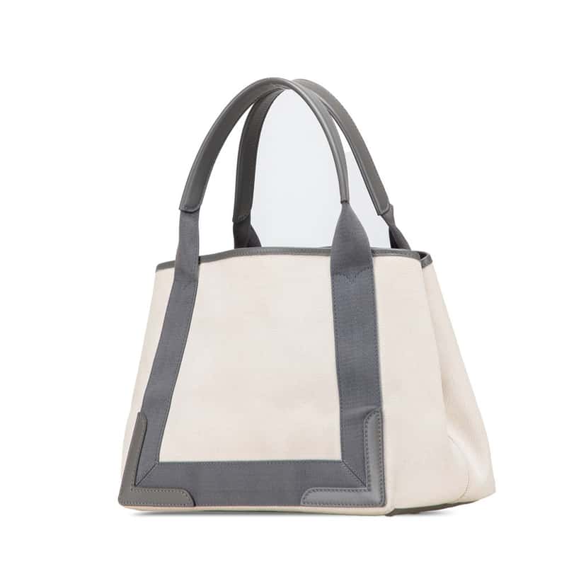 Balenciaga Canvas Navy Cabas Tote S White Canvas Good condition - Back View