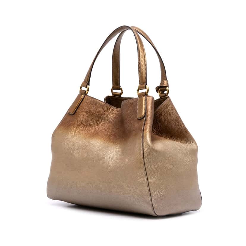Gucci Medium Leather Ombre Soho Cellarius Tote Gold Leather Good condition - Back View