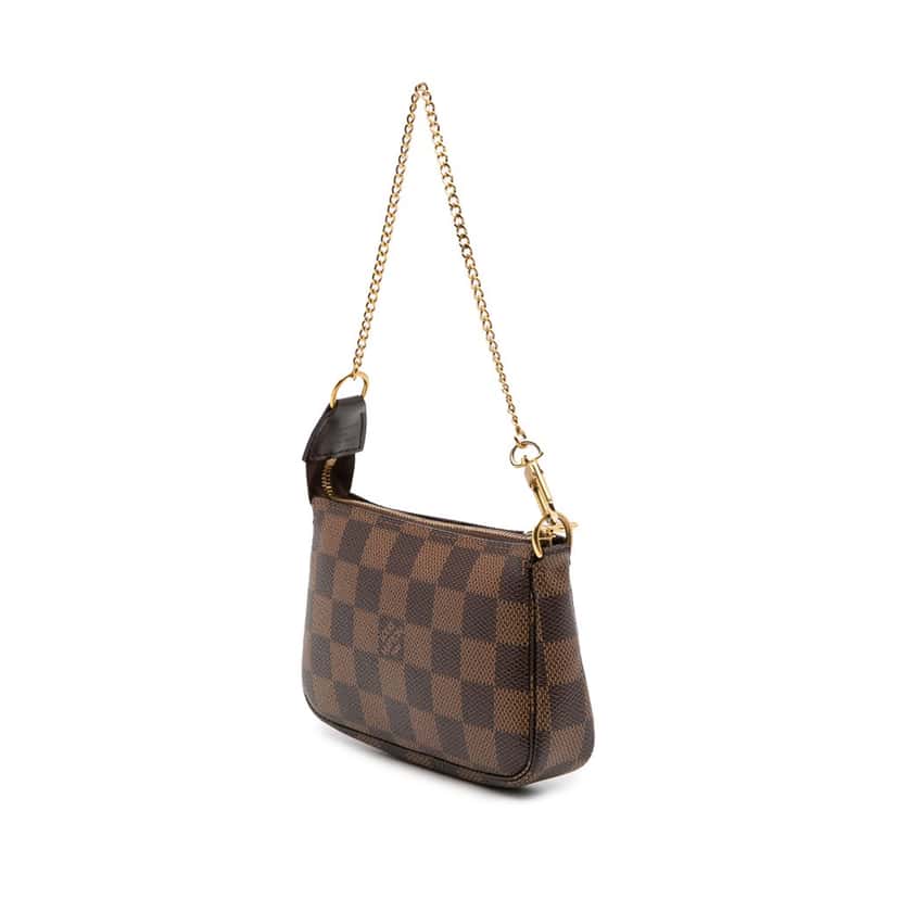 Louis Vuitton Damier Ebene Mini Pochette Accessoires Brown Canvas Good condition - Back View