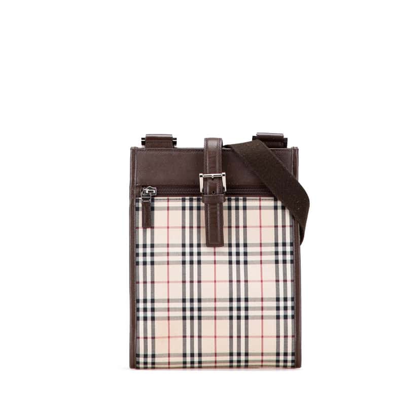 Burberry House Check Canvas Crossbody Brown Canvas Good condition - Front View