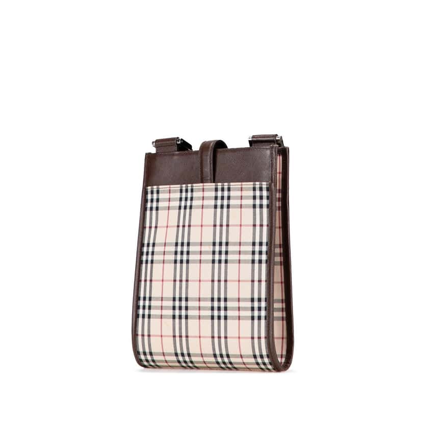 Burberry House Check Canvas Crossbody Brown Canvas Good condition - Back View
