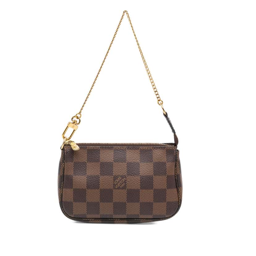 Louis Vuitton Damier Ebene Mini Pochette Accessoires Brown Canvas Good condition - Front View