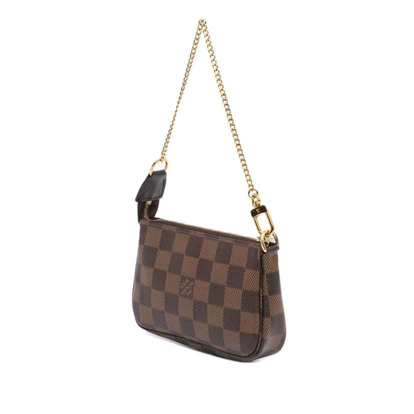 Louis Vuitton Damier Ebene Mini Pochette Accessoires Brown Canvas Good condition - Back View
