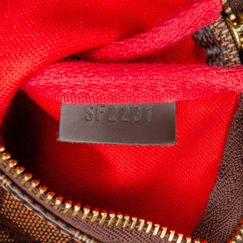Louis Vuitton Damier Ebene Mini Pochette Accessoires Brown Canvas Good condition - Box View