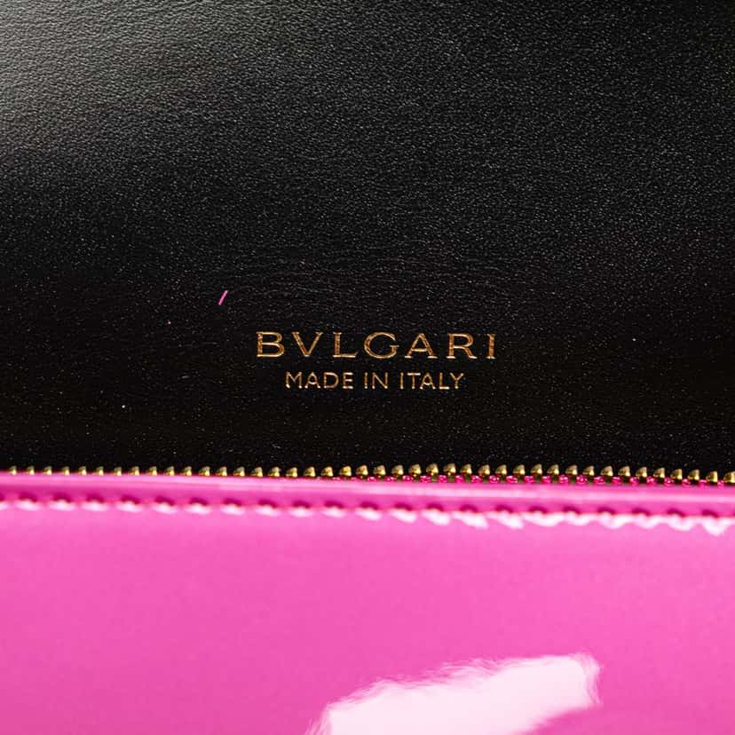 Bvlgari Patent Serpenti Forever Crossbody Pink Leather Good condition - Box View