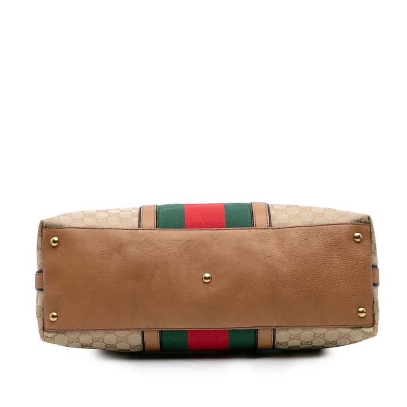 Gucci Medium GG Canvas Rania Top Handle Bag Brown Canvas Good condition - Inside View