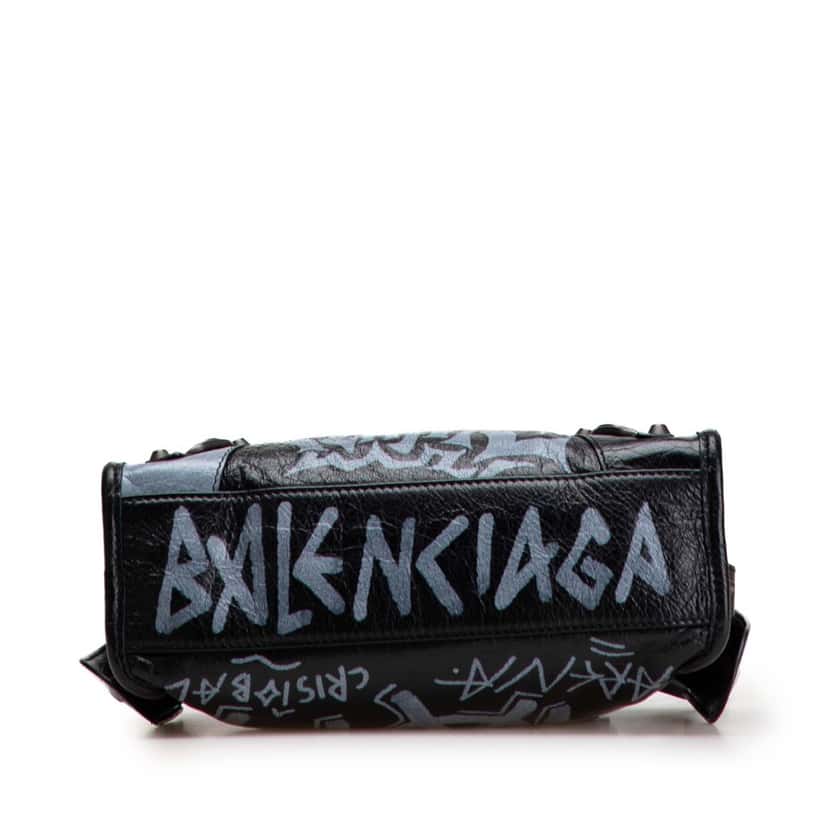Balenciaga Mini Lambskin Motocross Graffiti Classic City Satchel Black Leather Good condition - Inside View