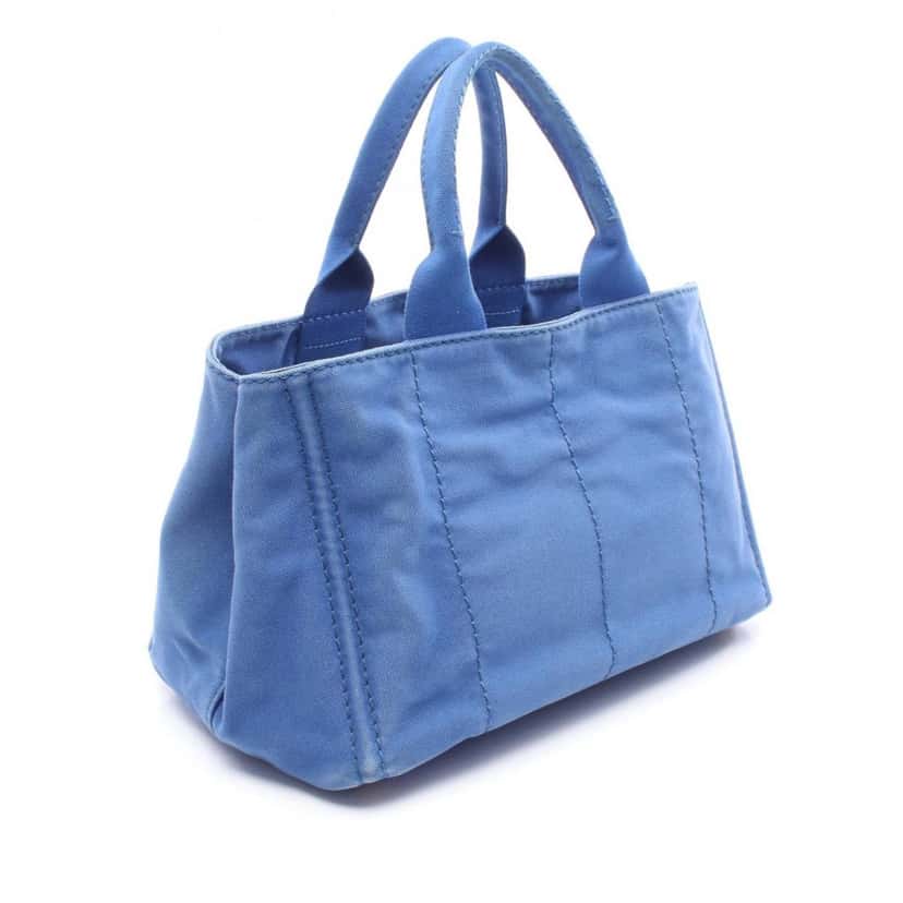 Prada Canvas Canapa Logo Satchel Blue Canvas Good condition - Back View