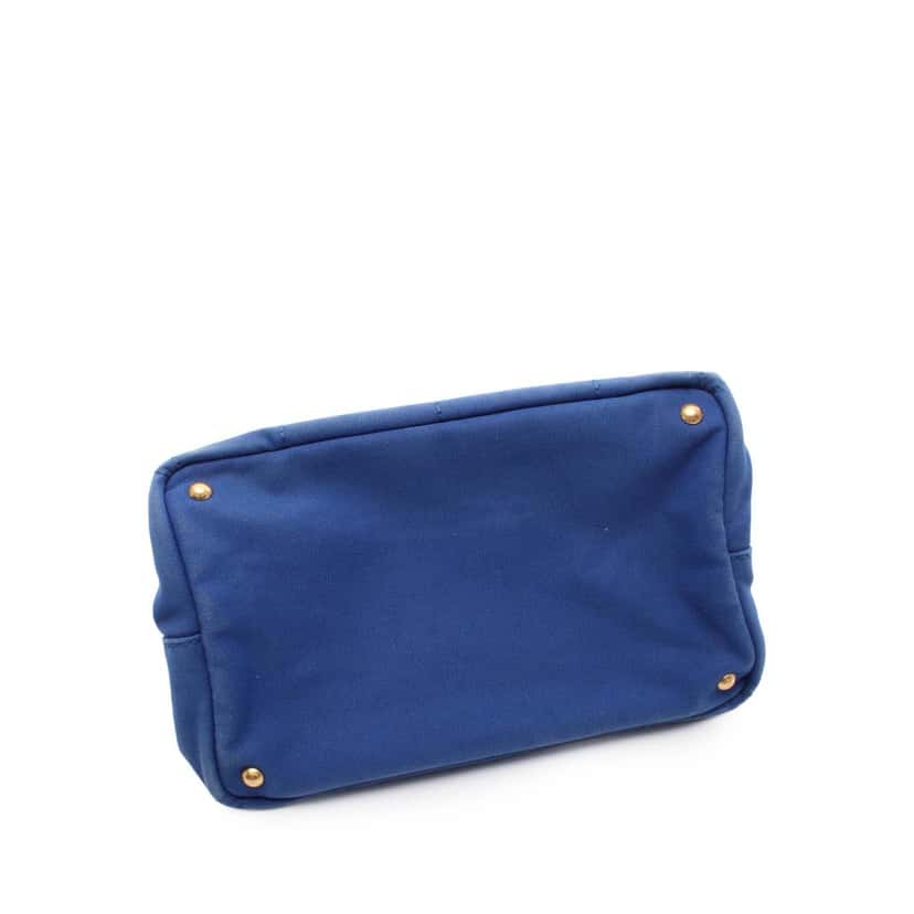 Prada Canvas Canapa Logo Satchel Blue Canvas Good condition - Inside View