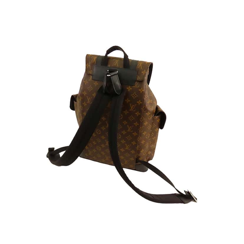 Louis Vuitton Monogram Macassar Christopher Backpack MM Brown Canvas Good condition - Back View