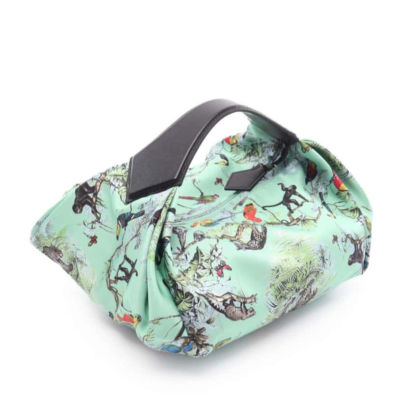 Hermès Silk Equateur Balusoie Bag Green Silk Good condition - Back View