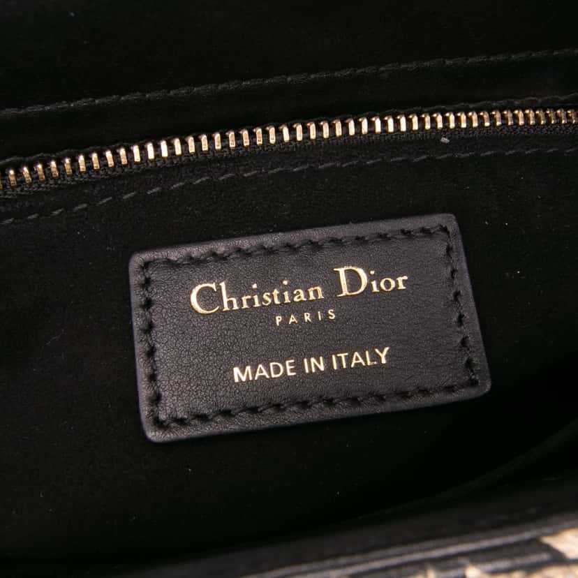 Dior Medium Calfskin Embroidered Animals Lady Dior Black Leather Good condition - Box View