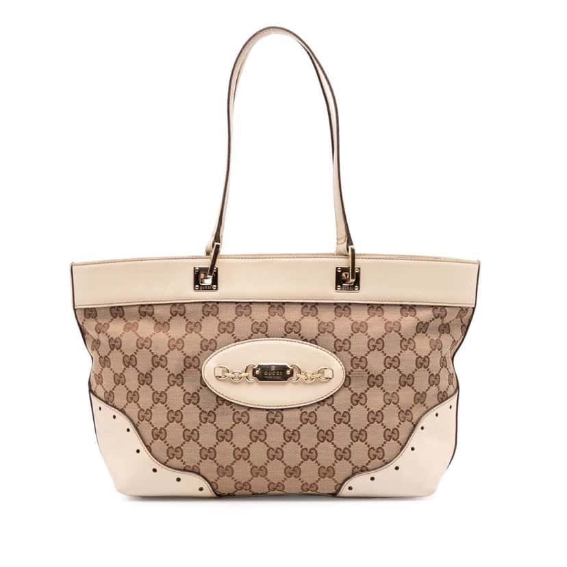 Gucci GG Canvas Punch Tote Brown Canvas Fair condition - Front View