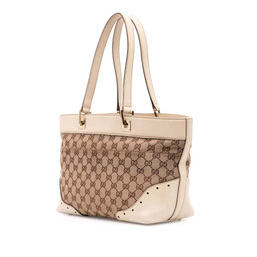 Gucci GG Canvas Punch Tote Brown Canvas Fair condition - Back View