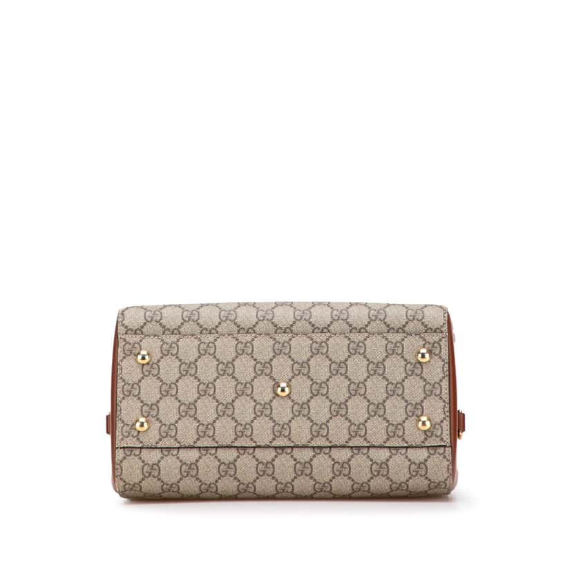 Gucci Small GG Supreme Boston Bag Brown Canvas Good condition - Inside View