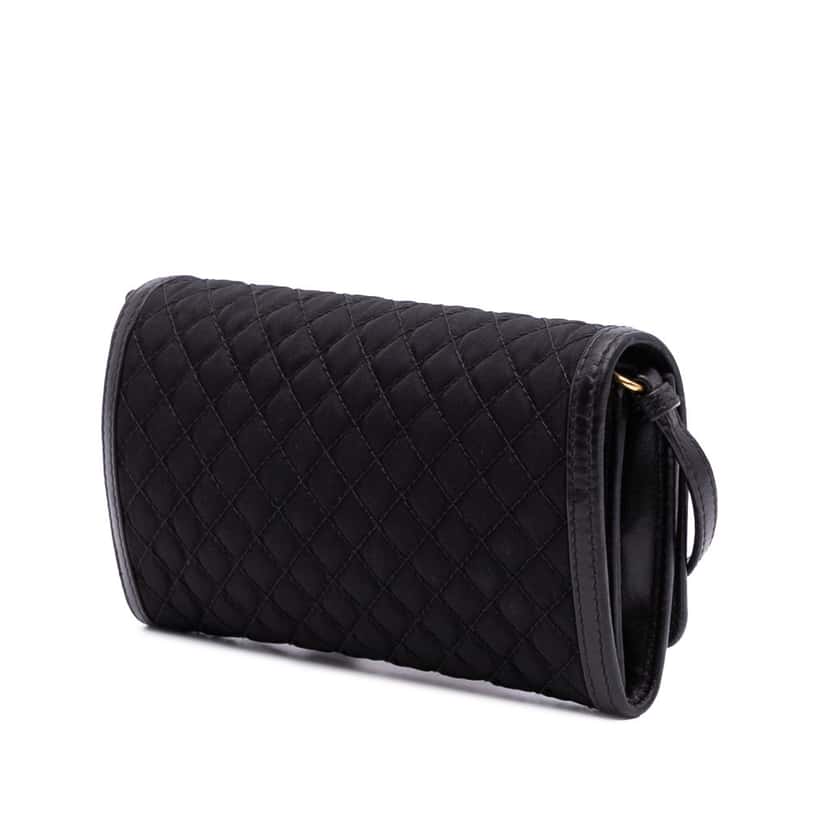 Prada Tessuto Impuntu Wallet on Strap Black Good condition - Back View