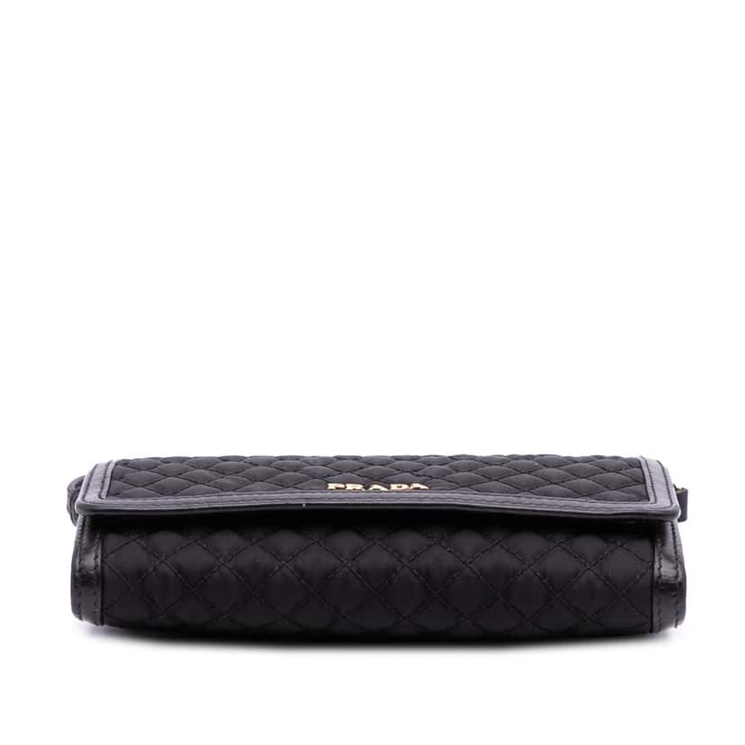 Prada Tessuto Impuntu Wallet on Strap Black Good condition - Inside View