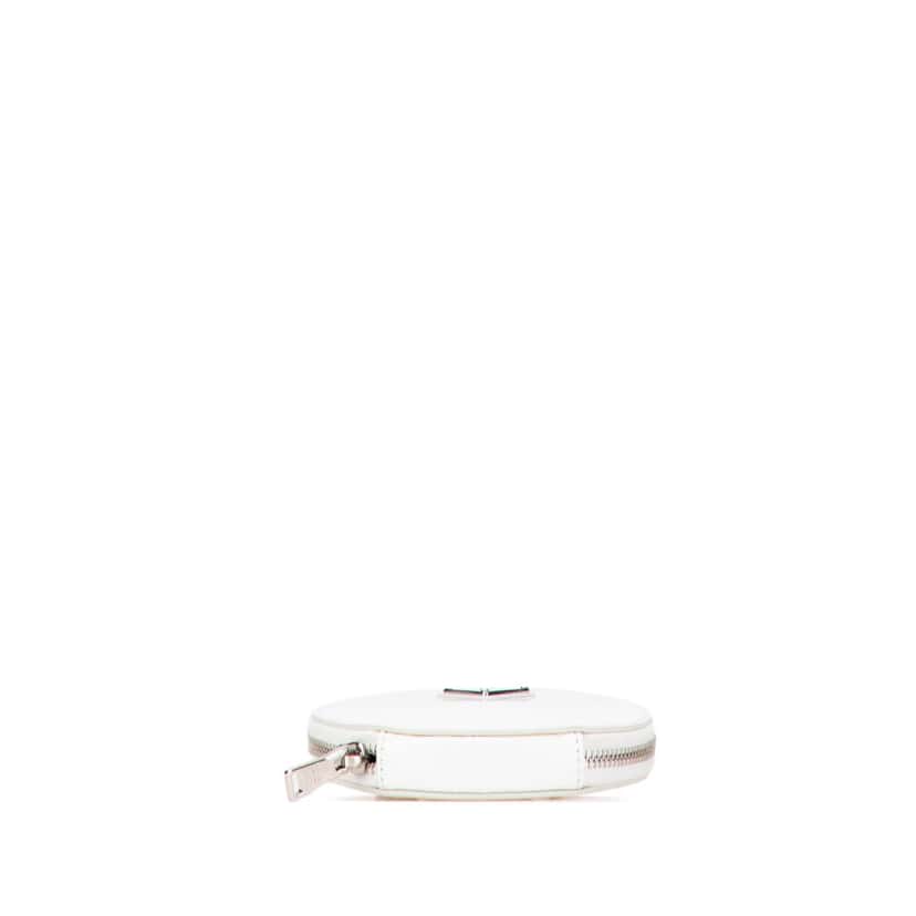 Prada Spazzolato Round Chain Coin Crossbody White Leather Good condition - Inside View