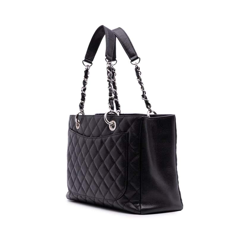 Chanel Caviar Grand Shopping Tote Black Leather Good condition - Back View