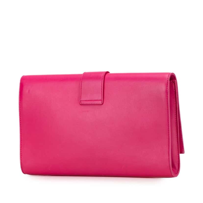 Saint Laurent Leather Chyc Ligne Clutch Pink Leather Good condition - Back View