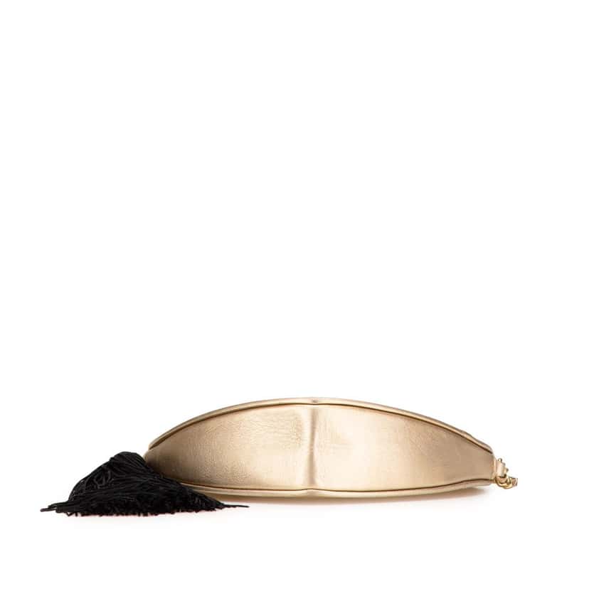 Saint Laurent Metallic Calfskin Heart Monogram Crossbody Gold Leather Good condition - Inside View