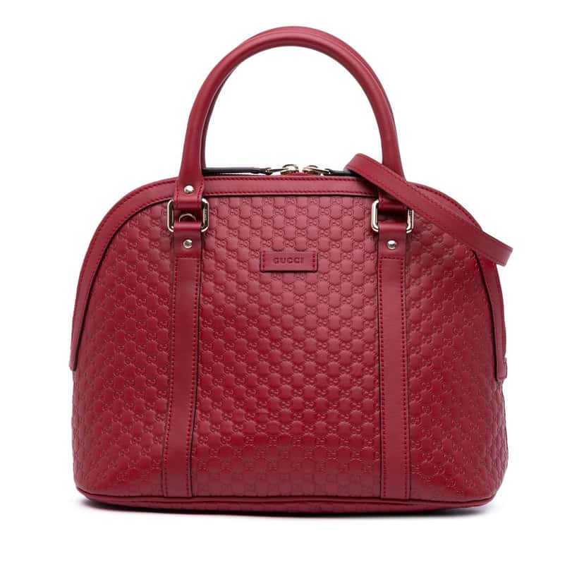 Gucci Medium Microguccissima Dome Satchel Red Leather Good condition - Front View