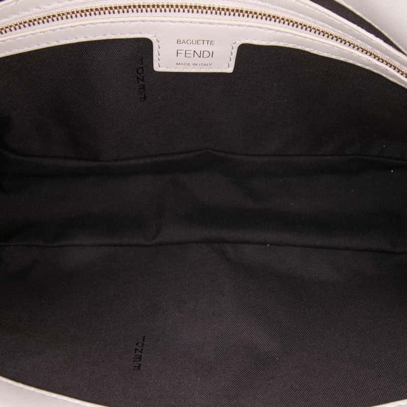 Fendi Zucca Embossed Leather Baguette Satchel Brown Leather Good condition - Model View