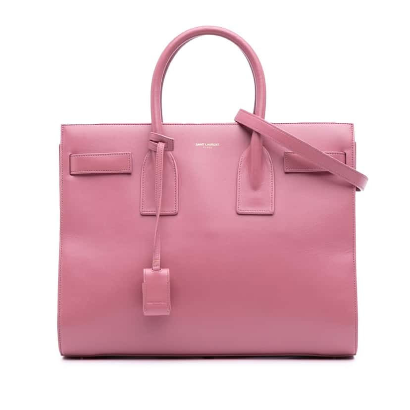 Saint Laurent Small Leather Sac De Jour Satchel Pink Leather Good condition - Front View