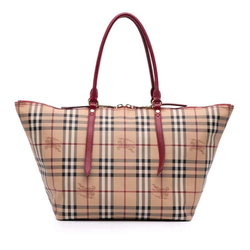 Burberry Small Haymarket Check Coated Canvas Salisbury Tote Brown Canvas Good condition - Front View