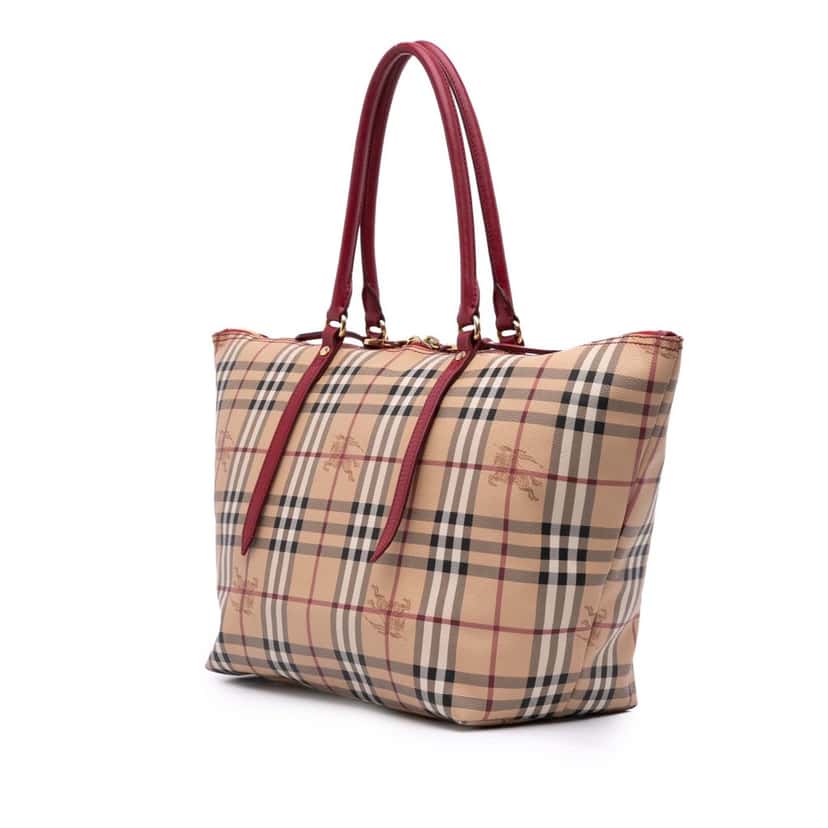 Burberry Small Haymarket Check Coated Canvas Salisbury Tote Brown Canvas Good condition - Back View