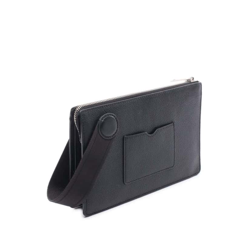 Fendi Leather Roma Chiodo Clutch Black Leather Good condition - Back View