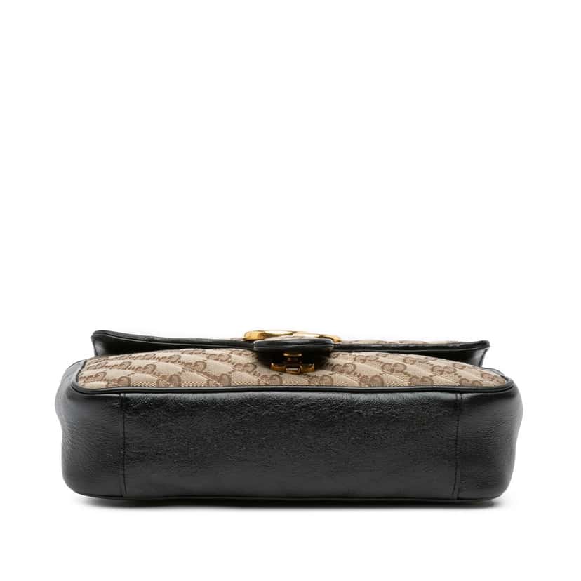 Gucci Small GG Marmont Matelasse Canvas Flap Crossbody Brown Canvas Good condition - Inside View