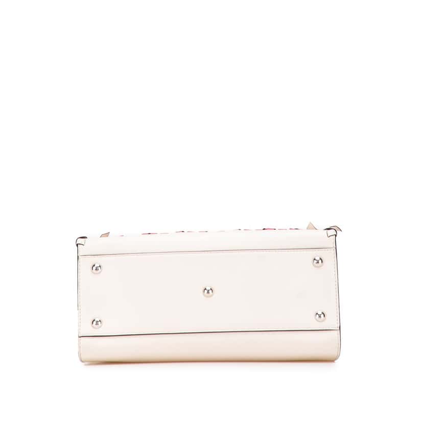 Fendi Small Bicolor Calfskin Whipstitch Runway Satchel Brown Leather Good condition - Inside View