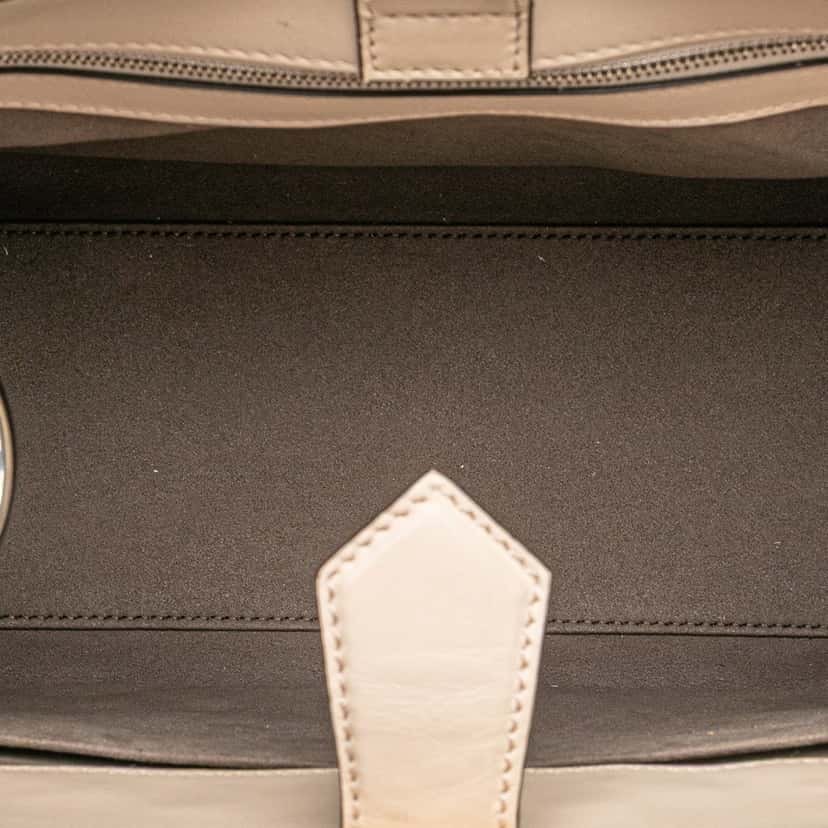 Fendi Small Bicolor Calfskin Whipstitch Runway Satchel Brown Leather Good condition - Model View