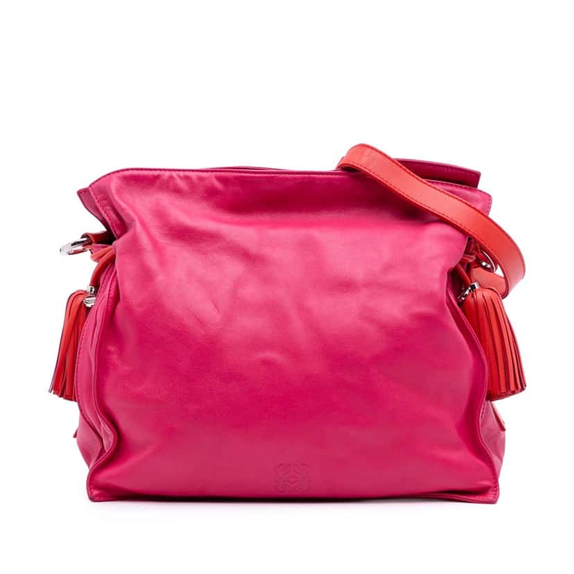 Loewe Nappa Flamenco Tassel 30 Crossbody Pink Leather Good condition - Front View