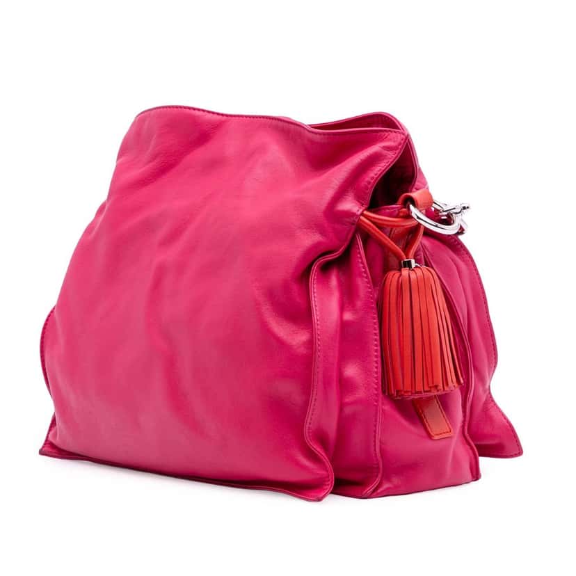 Loewe Nappa Flamenco Tassel 30 Crossbody Pink Leather Good condition - Back View