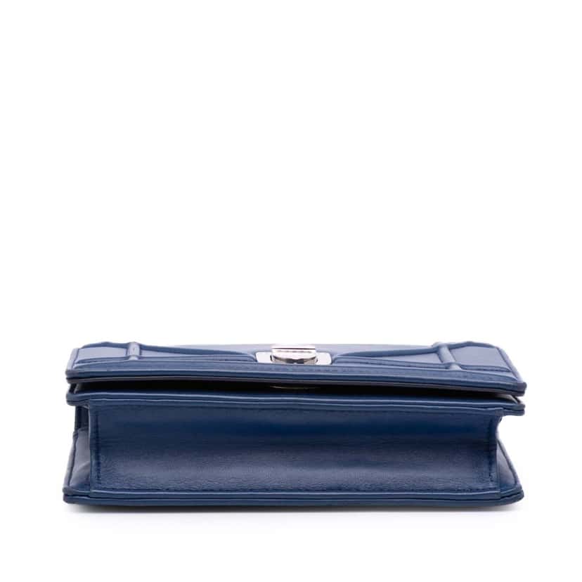 Dior Mini Lambskin Diorama Flap Blue Leather Good condition - Inside View