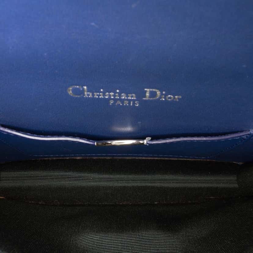 Dior Mini Lambskin Diorama Flap Blue Leather Good condition - Model View