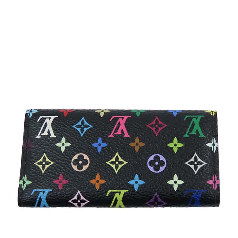 Louis Vuitton Monogram Multicolore 4 Key Holder Black Canvas Good condition - Back View