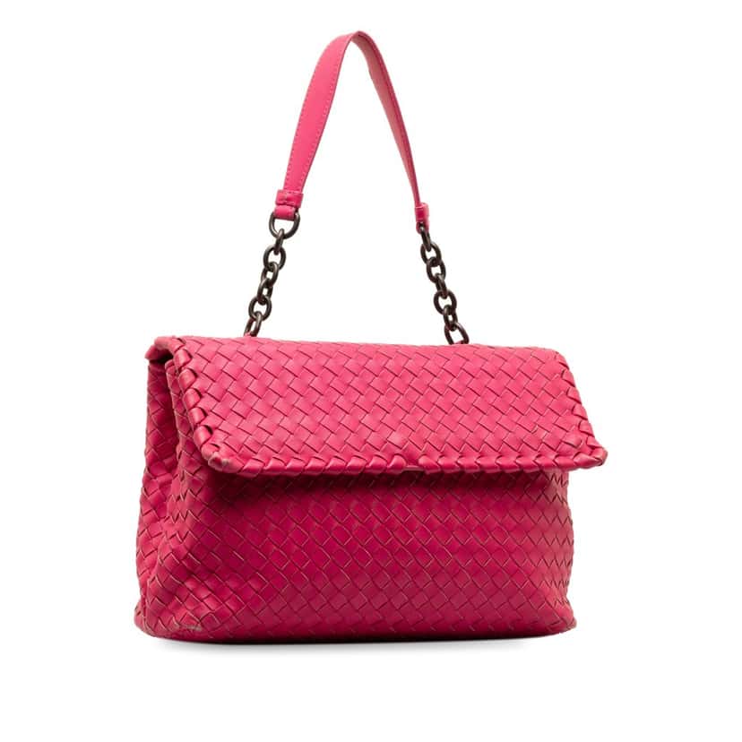Bottega Veneta Large Intrecciato Olimpia Pink Leather Good condition - Back View