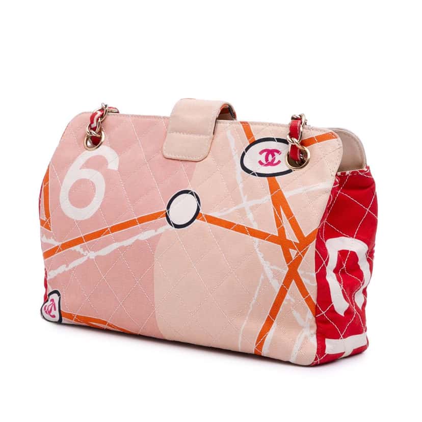 Chanel CC Printed Canvas Eiffel Tower Shoulder Bag Brown Canvas Good condition - Back View