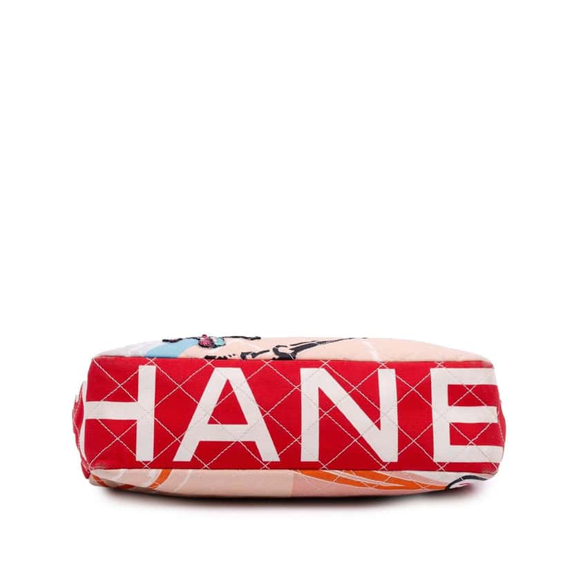 Chanel CC Printed Canvas Eiffel Tower Shoulder Bag Brown Canvas Good condition - Inside View