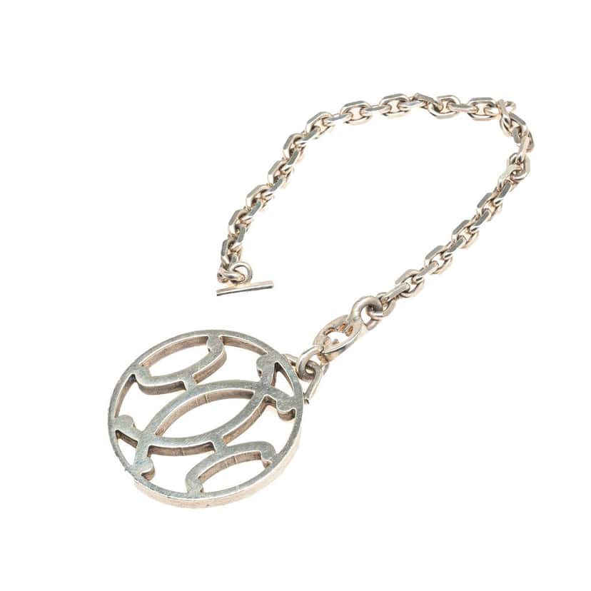 Hermès Palladium Plated H Logo Bag Charm Silver Metal Good condition - Back View