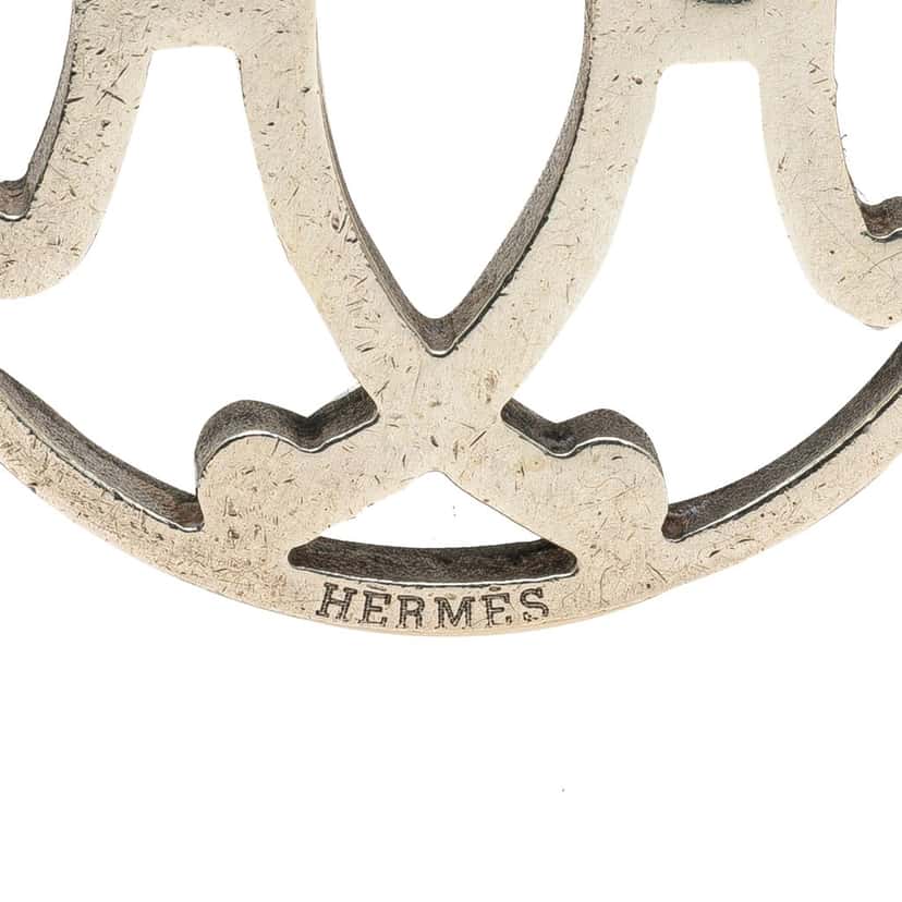 Hermès Palladium Plated H Logo Bag Charm Silver Metal Good condition - Model View